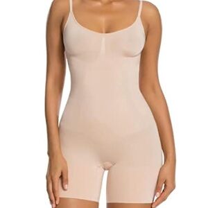 NEW Shaperx Bodyshaper Compression Bodysuit Thigh Sz. M Beige